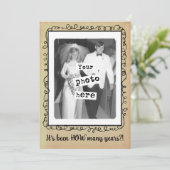 結婚周年記念パーティーヴィンテージ写真テンプレート 招待状 (スタンド正面)