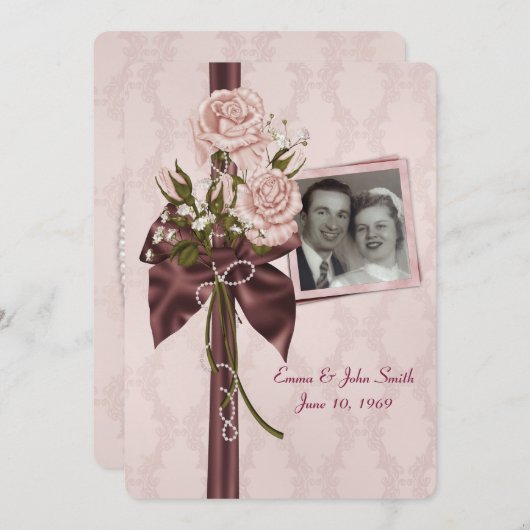 結婚周年記念パーティー 招待状 (正面/裏面)