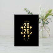 結婚周年記念フォイル招待状はがき 箔招待状ポストカード (立ち正面)