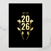 結婚周年記念フォイル招待状はがき 箔招待状ポストカード (正面)