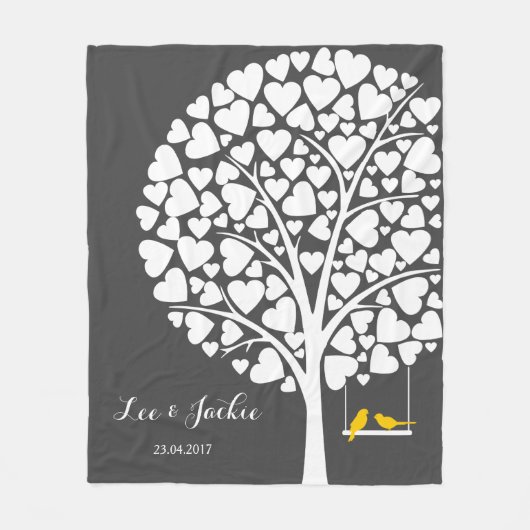 結婚周年記念フリースブランケットパーソナライズされた フリースブランケット (正面)