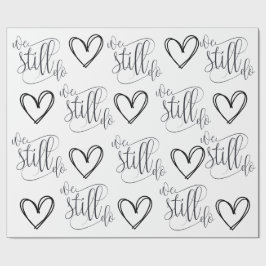 結婚周年記念ブラック&ホワイトテーマ ラッピングペーパー