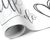 結婚周年記念ブラック&ホワイトテーマ ラッピングペーパー (ロールコーナー)