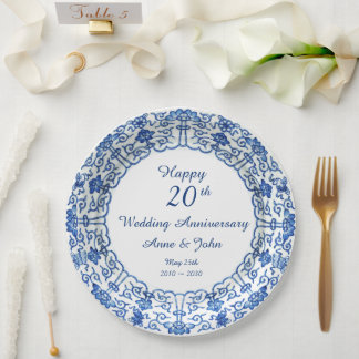 結婚周年記念ブルーアジア – パーティー紙プレート ペーパープレート