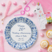 結婚周年記念ブルーアジア – パーティー紙プレート ペーパープレート (パーティー)