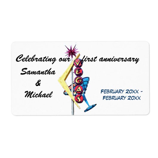 結婚周年記念ラスベガスワインラベル ラベル (正面)