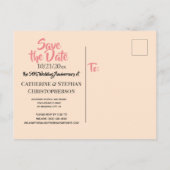 結婚周年記念ヴィンテージピンクフラミンゴ芸術的 案内ポストカード (裏面)