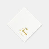 結婚周年記念婚約パーソナライズされた スタンダードカクテルナプキン (角)