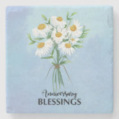 結婚周年記念恵みブーケデイジー ストーンコースター (正面)