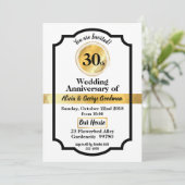 結婚周年記念金ゴールドエレガント招待カード 招待状 (スタンド正面)