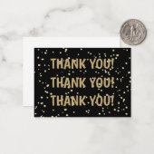 結婚周年記念金ゴールドグリッターサンキュー ノートカード (正面/裏面インサイチュ)