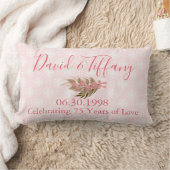 結婚周年記念75年ピンク ランバークッション (ブランケット)