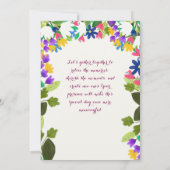 結婚周年記念 招待状 (裏面)