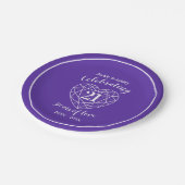 結婚命日パープルアイオライト21年パーティー ペーパープレート (アングル)