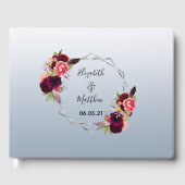 結婚埃の多い青い銀幾何学フローラ ゲストブック (正面)