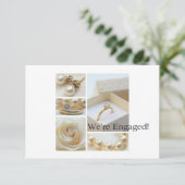 結婚報告の白いコラージュ発表 案内状 (スタンド正面)