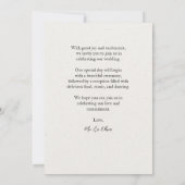 結婚報告 "私たちは結ばれました" 招待状 (裏面)