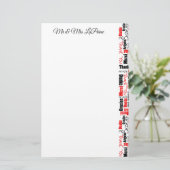 結婚多言語Thank Youタイポグラフィコラージュ 便箋 (スタンド正面)