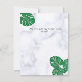 結婚大理石モダンのトロピ葉カル セーブザデート (裏面)