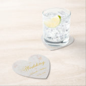 結婚大理石金ゴールド書エレガントハート ペーパーコースター (インサイチュ)