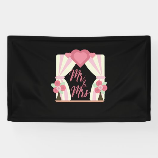 結婚夫妻の 横断幕 (横)