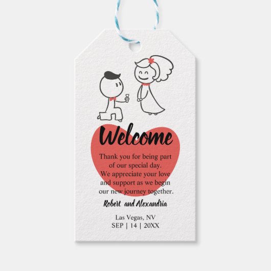 結婚夫婦の結婚歓迎 ギフトタグ (正面)