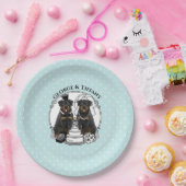 結婚夫婦ロットワイラー新郎新婦 ペーパープレート (パーティー)