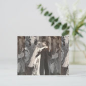 結婚夫婦絵画の結婚はがき ポストカード (スタンド正面)