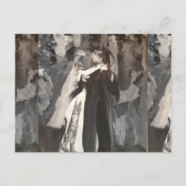 結婚夫婦絵画の結婚はがき ポストカード