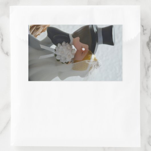 結婚姿 長方形シール (バッグ)