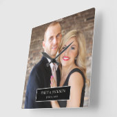 結婚婚約カスタム写真  スクエア壁時計 (傾斜)