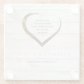 結婚婚約素朴ハート引用文 ガラスコースター (裏面)