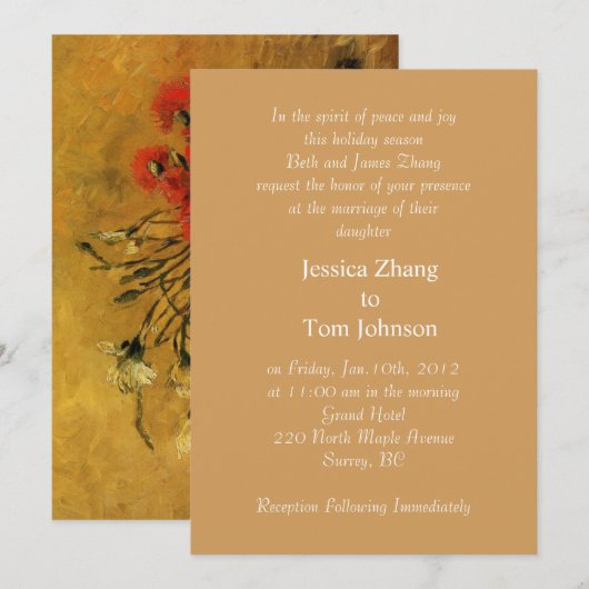 結婚嫁の親御 招待状 (正面/裏面)