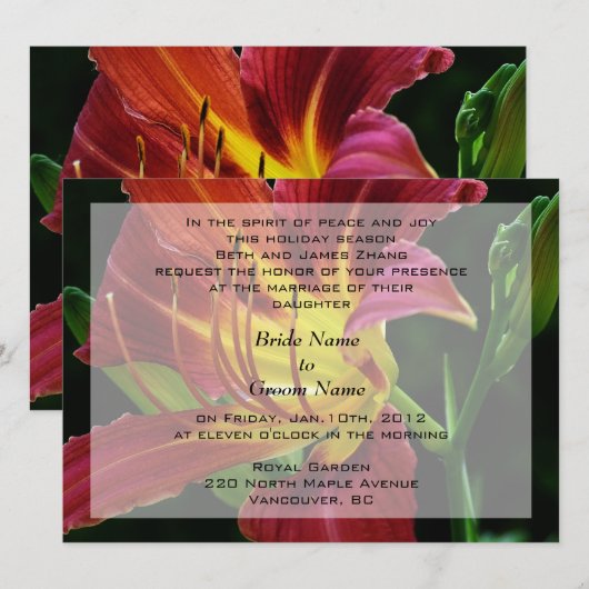 結婚嫁の親御 招待状 (正面/裏面)