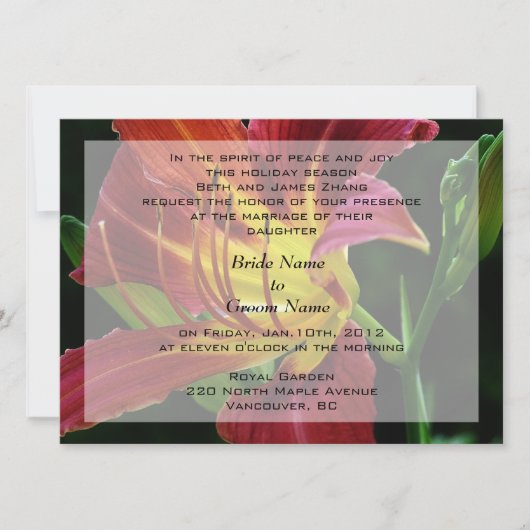 結婚嫁の親御 招待状 (正面)