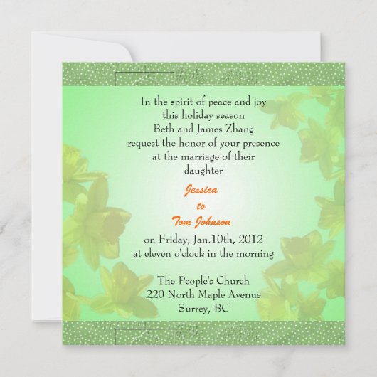 結婚嫁の親御 招待状 (正面)