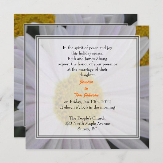 結婚嫁の親御 招待状 (正面/裏面)