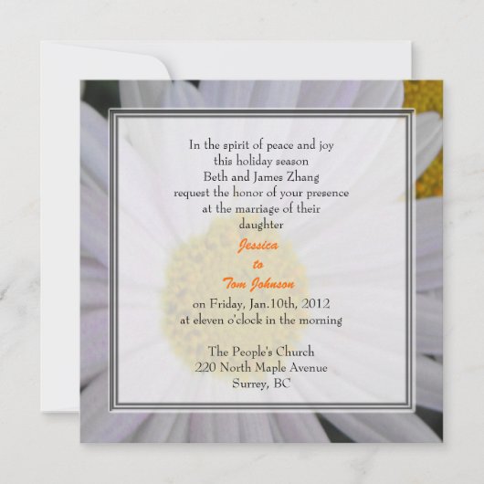 結婚嫁の親御 招待状 (正面)