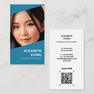 結婚家族人間関係コーチ写真とQR 名刺