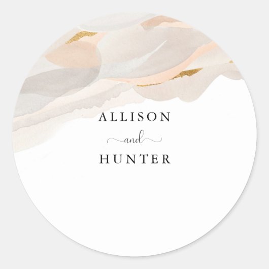 結婚封筒用シール |ほこりっぽいバラ ラウンドシール (正面)