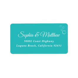 結婚差出人住所ラベル |ターコイズ ラベル