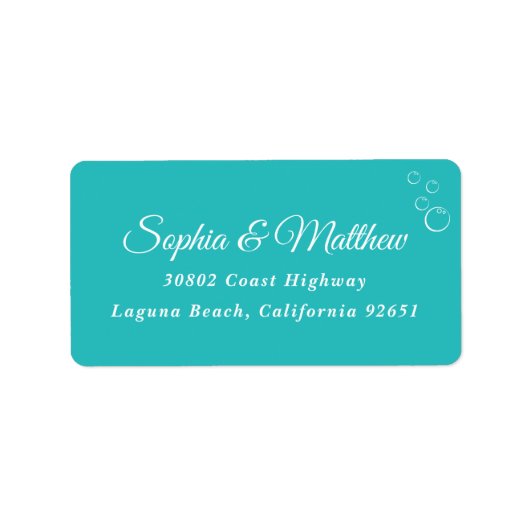結婚差出人住所ラベル |ターコイズ ラベル (正面)
