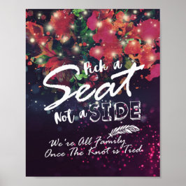 結婚席を選んで、側ではない - 花のストリングライト ポスター