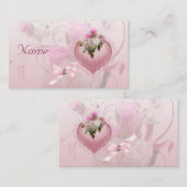 結婚席次カード ピンクフラワー 名前削除 "Name" プレイスカード (正面/裏面)
