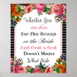 結婚席次表「どこでも座って」ポスター ポスター