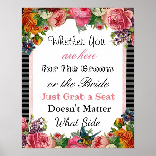 結婚席次表「どこでも座って」ポスター ポスター (正面)