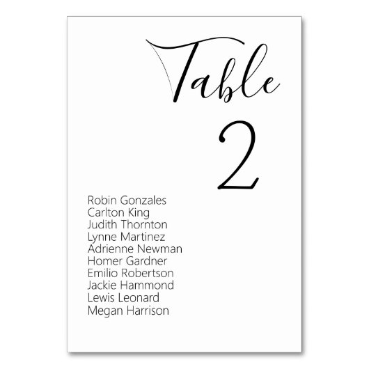 結婚席次表 エレガント ウェディングパーティーのギフト テーブルナンバー (正面)