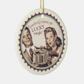 結婚幸運な圧力調理器料理クリスマス セラミックオーナメント (右)