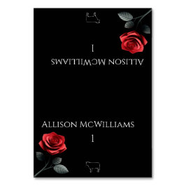 結婚座席表の独身の赤薔薇の肉 テーブルナンバー