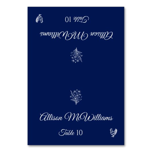 結婚座席表 – 野花 – 家きん – テーブル テーブルナンバー (正面)